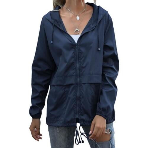 Thin Trendy Women Hooded Basic Coat Lightweight Hooded Jacket Long Sleeve for Daily Wear