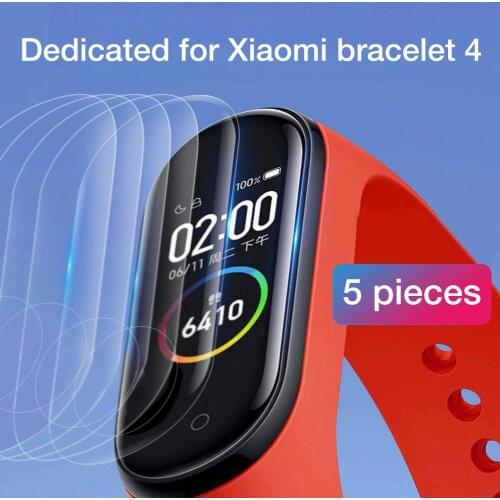 5 Pcs Smart Wristband Full Screen Protective Cover for Xiaomi Mi Band 4 Screen Porous Protector Film Soft TPU Ultra Clear