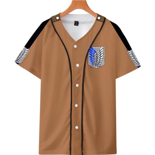 WAMNI Attack On Titan 2020 Unisex Thin Baseball Uniform Harajuku Fashion Street Hip-Hop Style Baseball Uniform Polyester Fabric