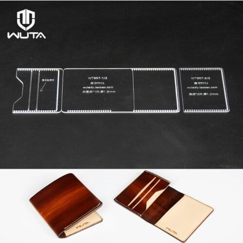 WUTA 857 Leather Craft Acrylic Template Men Simple Wallet Templates Clear Acrylic Leather Pattern Set Handcraft Craft DIY Hobby