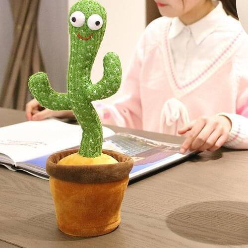 Funny Electric Dancing Cactus Songs And Luminous Plant Cactus Plush Stuffed Toy with Music for Kids Gifts Home Office Decoration