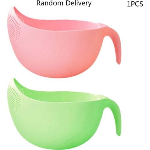 1 Pc Rice Washing Filter Strainer Basket Colander Sieve Fruit Vegetable Bowl Drainer Cleaning Tool Home Kitchen Kit Random Color