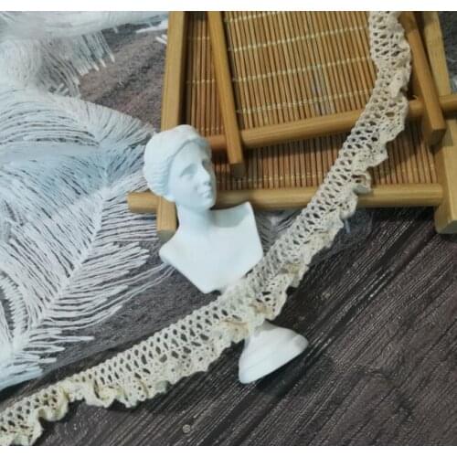 1Yards High Quality Lace Fabric Beige Lace Ribbon Elastic Trim 1.5cm Elastic Lace Fabric Sewing dentelle adornos de encaje LE40