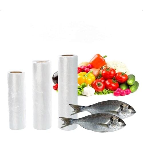 100PCS Transpare Roll Fresh-keeping Plastic Bags of Vacuum Food Saver Bag 3 Sizes Food Storage Bags with Handle Keep Fresh