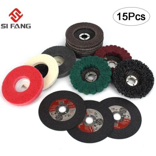 15Pcs 4inch Flap Discs Grinding Polishing Wheels Cut off Wheel Buffing Polishing Tools Set For Angle Grinder Metalworking