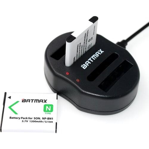 2Pcs 1200mAH NP-BN1 NP BN1 NPBN1 Batteries& USB Dual Charger for Sony Cyber-Shot DSC S750 DSC S780 W630 TX5 W310 T99 QX100