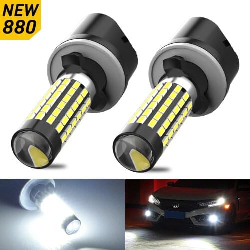 2x Fog Lights 880 H27 881 H1 H3 Led Bulb for VW Volkswagen Passat Golf Polo Beetle GTI Jetta Scirocco Touran Auto Lamp 12V 6000K