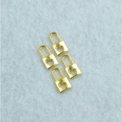 50pcs Gold color lock Charms Necklace Pendant Bracelet Jewelry Making Handmade Crafts diy Supplies 16*8mm 1501