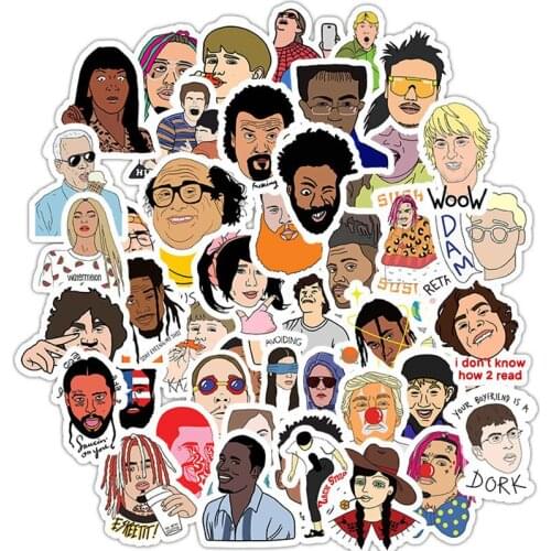 50pcs Funny MEME Friend Waterproof Stationery Sticker PVC Skateboard Suitcase Luggage Laptop Sticker Kid Toy Sticker