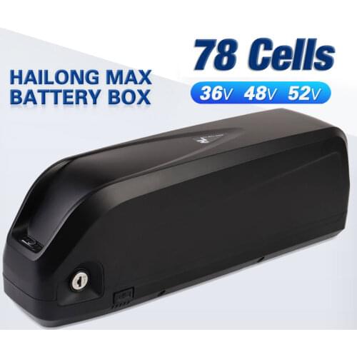 48V Electric bike battery box 52V E-bike Battery case 36V HaiLong MAX Battery Housing 10S8P 13S6P 14S6P Downtube USB Port