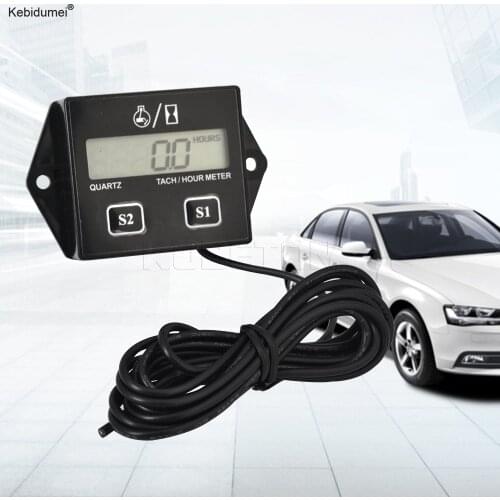 Motorcycle Digital Tachometer Hour Meter Gauge LCD Display Auto Engine Tach Tachometer RPM Motorcycle 12V For Boat Car Styling