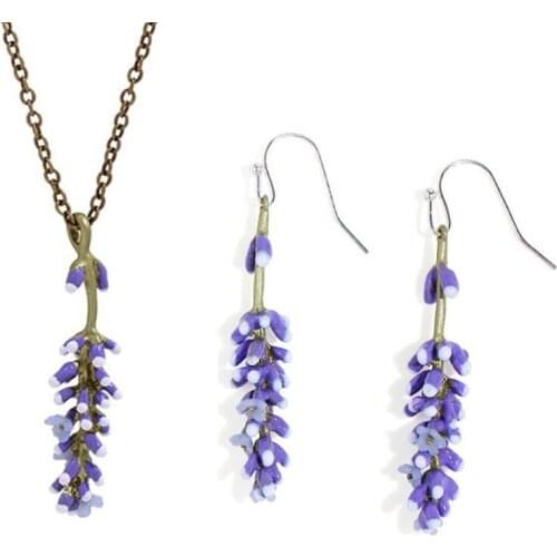 CSxjd Genuine Metal bronz Lavender brooch earring and necklace wedding accessories 2021 New