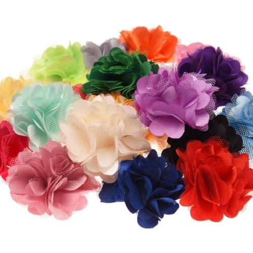240pcs Boutique Satin Flower Mesh Flower Hair Accessories DIY Flower Accessory No Hairclips Fashion Headwear