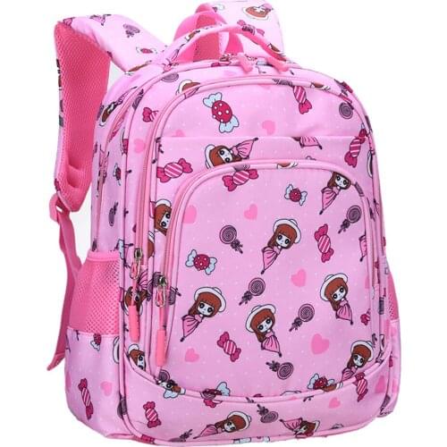 Childrens princess bag for girls 2 sizes Primary 1-3-6 grade backpacks cute cartoon large capacity girl schoolbags mochila