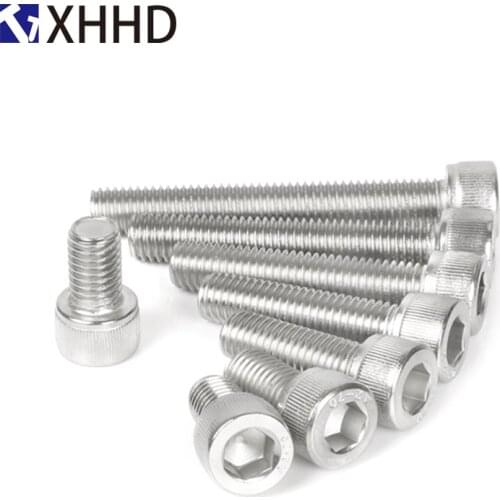 DIN912 Hex Socket Head Cap Screw Metric Thread Hexagon Bicycle Machine Allen Bolt Fastener 304 Stainless Steel M6 M8