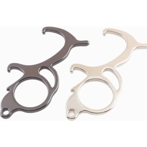 Door Opener Hook Bottle Opener Button Pusher Hand Free Key Opener Door Handle Antimicrobial Contactless Touchless Tool