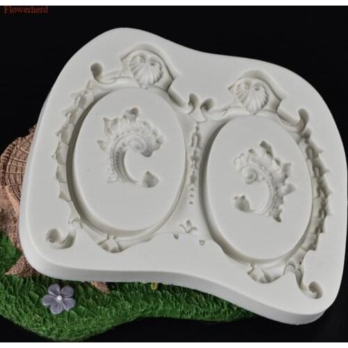 New Retro Frame Shape Fondant Cake Silicone Mould Dry Pes Model Mould DIY Chocolate Biscuit Mould Birthday Decoration