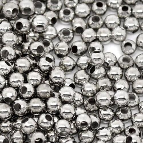 3-4-5mm ccb Smooth Round beads Ball Crimps Loose Space Necklace Makingr Connector Components Jewelry Findings Chunky Handcrafts