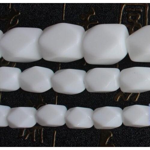 Faceted white porcelain Rectangular column beads 15inch ,Wholesale For DIY Jewellery Free Shipping