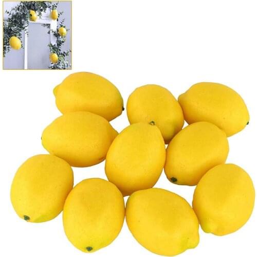 10PCS Artificial Fruits Plastic Simulation Fake Lemon For Wedding Home Garden Kitchen Decoration Festive Party Supplies