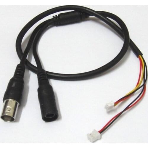 10X 60cm Power Video Cable BNC & DC Connector to Stripped Wire cctv end cable with Terminals for PCB Board CCTV Camera
