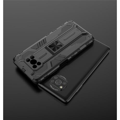 Magnetic Kickstand Soft TPU Bumper Armor Shockproof Case For POCO X3 NFC X3 Pro Lens Protection Hard PC Back Cover Coque Fundas
