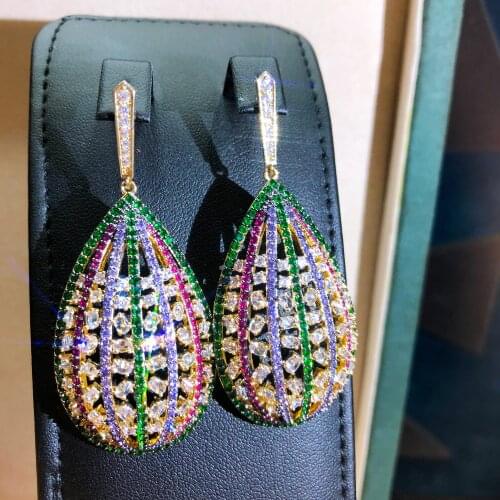 Missvikki 62mm Big Drop Pendant Earrings for Noble Women Bridal Wedding Earrings Jewelry Ladies Daily Accessories New Trendy