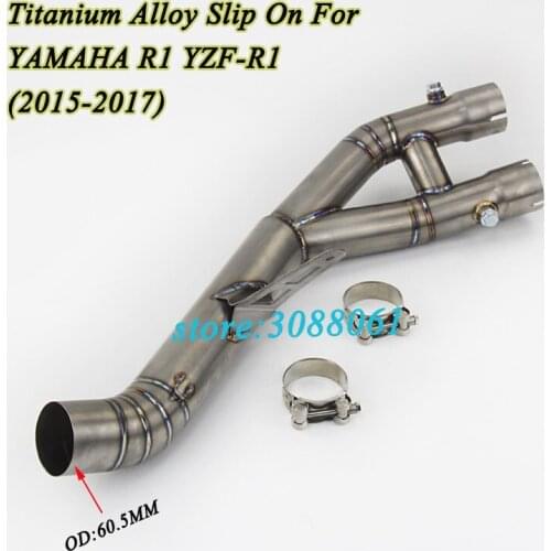 Modified Slip On For YZF-R1 Motorcycle Exhaust Middle Link Pipe Titanium Alloy Middle Connect Tube For Yamaha R1 YZF 15 16 17