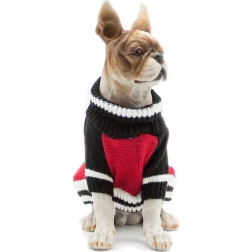 Soft Pet Clothes Dogs Sweater Breathable Autumn Winter Knitted Crochet Dog Clothes Fashion Double Round Neck Warm Cat Clothing