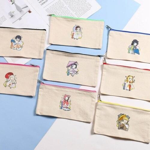 New Demon Slayer Kimetsu no Yaiba Canvas sack Tomioka Giyuu Nezuko Pencil Case Storage Bag