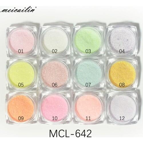 Newest 12 Colors/Set Shining Nail Glitter Dust Chrome Pigment Sugar Coating Powder Dipping DIY Decoration Nail Art Manicure Tool