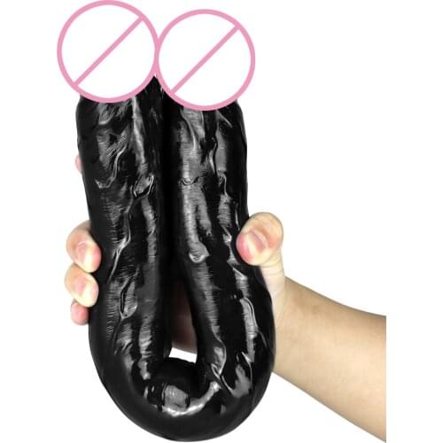 New 45.5cm Long Double Dildo Big Size for Couples Lesbian Vagina Masturbation Anal Massage Anus Dilators Sex Toy Sexual Wellness