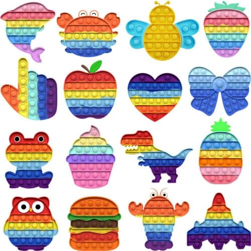 Gun Silicone Push Bubble Fidget Sensory Toy Autism Special Needs Stress Reliever Training Logical Thinking Kids Adult Funny Gift