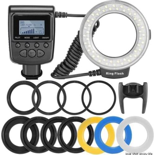 RF-550D ring macro flash 48 LED 8 ring 4 color diffuser close up COSPLAY teeth