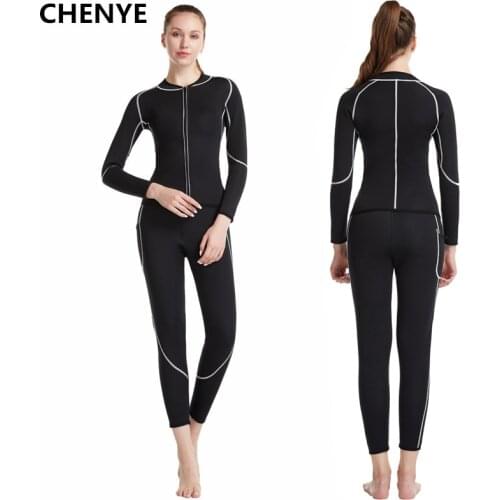 2020 New Brand Tracksuit Thermal Underwear Women Winter Fast Dry Neoprene Sweat Sauna Long Johns Women Warm 2 Piece Fitness Sets