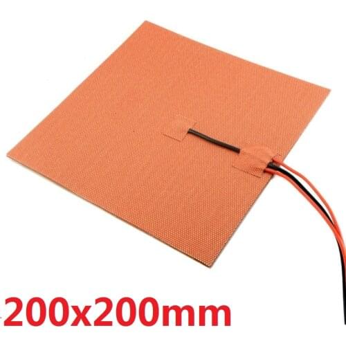 USA Material 200x200mm 500w@24v Silicone Heater, Silicone Heating Pad, Adhesive Backing + Sensor
