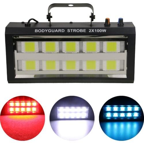 LED 200W Disco Strobe light Double Row Flash Lamp LED Strong White Flash Lights Sound control Stroboscope Disco DJ Bar Club