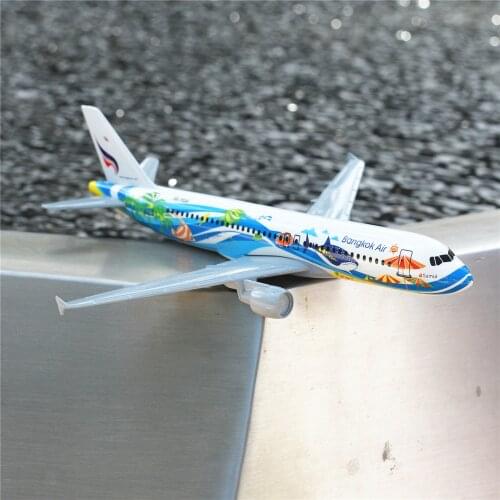 Thailand Bangkok Airways Airbus A320 Aircraft Model 6" Metal Airplane Diecast Mini Moto Collection Eduactional Toys for Children