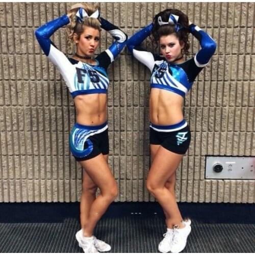 Cheerleading Uniform Cheerleader Outfit Sleeveless Top+ Skirt Custom Style 2017 New High quality