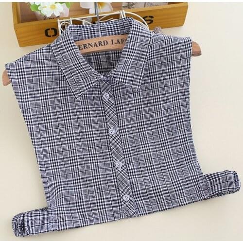 YSMILE Y New Women Fashion Detachable Collar Personality Black Plaid Striped False Collar Shirt Sweater Remove Collar For Female