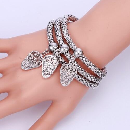 Women fashion bracelets 2020 Silver Color Gold Popcorn Chain Punk Style Skull Charm Adjustable Friendship Bracelets Jewelry Gift