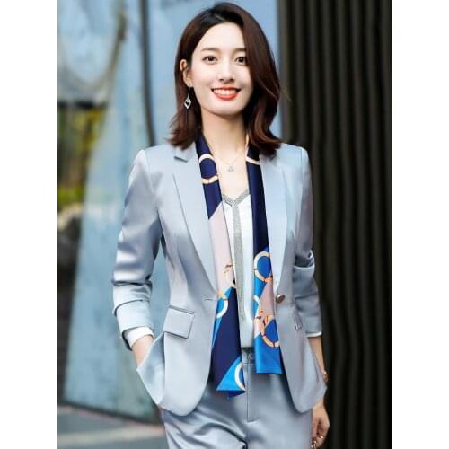 High Quality Fabric Formal Women Business Suits Spring Autumn OL Styles Office Ladies Work Wear Pantsuits Professional Blazers