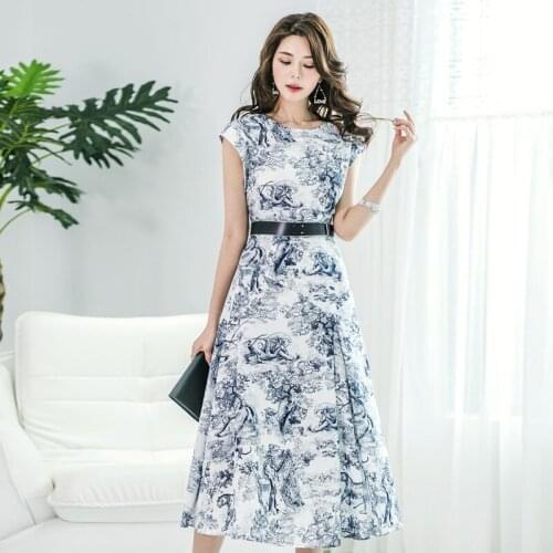 HIGH QUALITY New Fashion 2020 Designer Runway Dress Womens Sleeveless Noble Floral Printed Party Dress