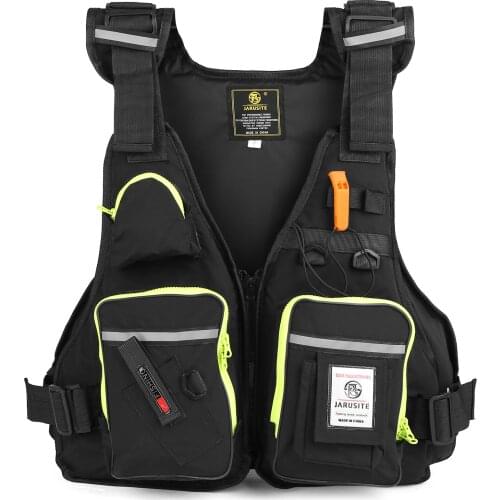 Multi-Pockets Fly Fishing Jacket Buoyancy Vest with Water Bottle Holder for Kayaking Sailing Boating Water Sports Fishing Vest