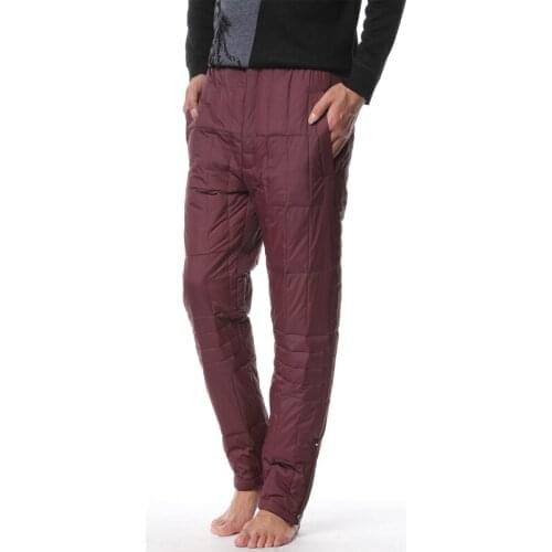 Winter Man Puffer Trouser Wine Red Navy Blue Black Puff Trousers Men Casual Lightweight Padded Warm Pantalone Homme Quilted Pant