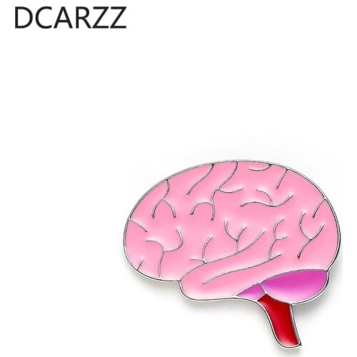 DCARZZ Brain Pin Badge Medical Doctor Neurology Gift Pink Enamel Pins Metal Trendy Jewelry Cute Brooches Women Accessories