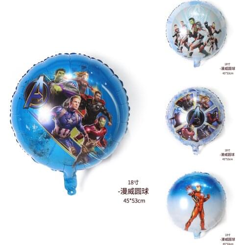 18inch Disney Marvel 6pcs Ironman Thor Captain American SuperHero Theme Birthday Party Decoration Baby Shower Supplies Airglobos