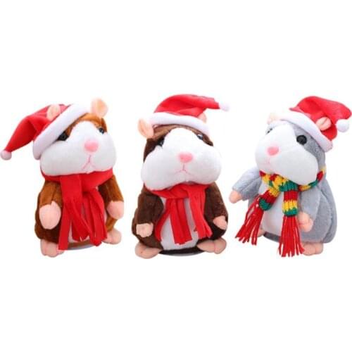18cm dropshipping Cute Cheeky Talking Hamster Mimicry Mouse Pet Plush Christmas Toys Speak Sound Record Gifts For Kid Baby