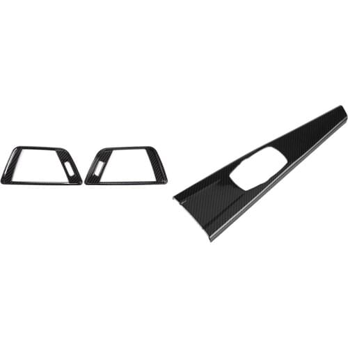 2 Pcs Front Interior Sid Air Conditioning Ventilation & 1 Pcs Interior Multimedia Panel Cover Trim