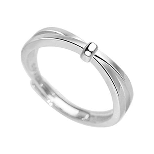 925 Sterling Silver Pin New Couple Style Interweave Love Temperament Simple Diamond Niche Design Opening Ring